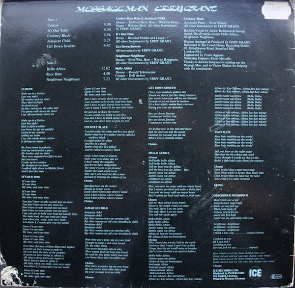Eddy Grant : Message Man (LP, Album)