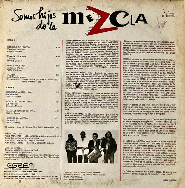 Grupo Mezcla* : Somos Hijos De La Mezcla (LP)