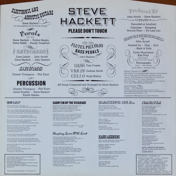Steve Hackett : Please Don't Touch! (LP, Album, Sma)
