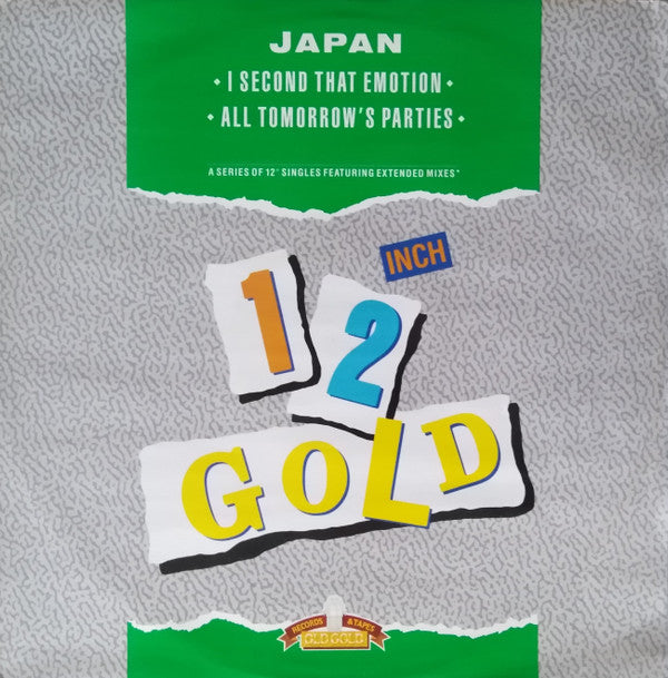 Japan : I Second That Emotion / All Tomorrow's Parties (12", Single)