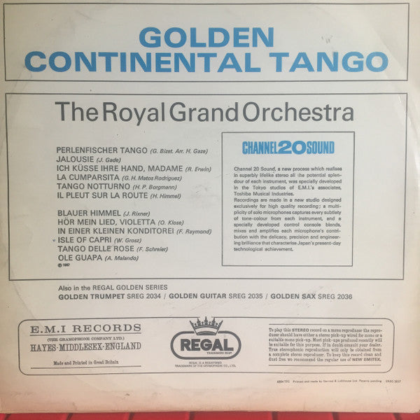 The Royal Grand Orchestra : Golden Continental Tango (LP, Album)