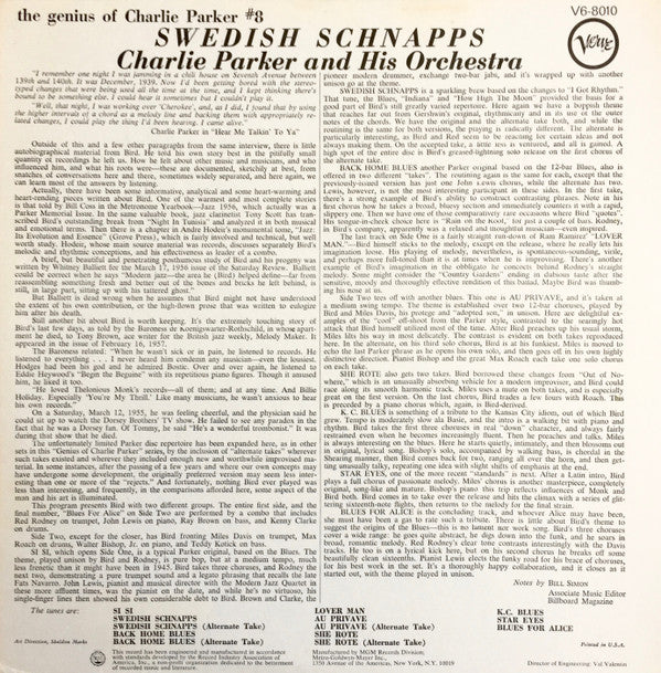 Charlie Parker And His Orchestra : Swedish Schnapps (LP, Album, RE)