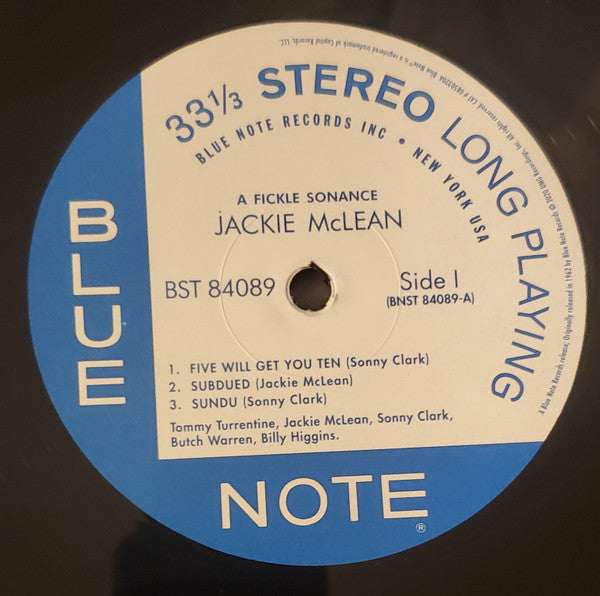 Jackie McLean : A Fickle Sonance (LP, Album, RE, 180)