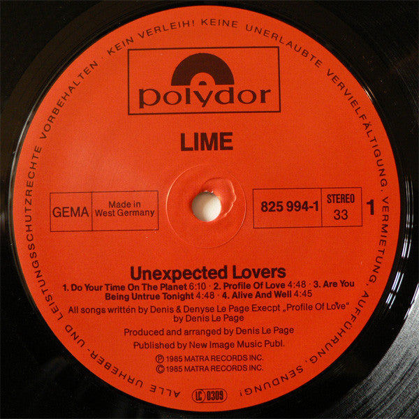 Lime (2) : Unexpected Lovers (LP, Album)