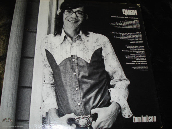 Jorma Kaukonen With Tom Hobson : Quah (LP, Album, RE, Ind)