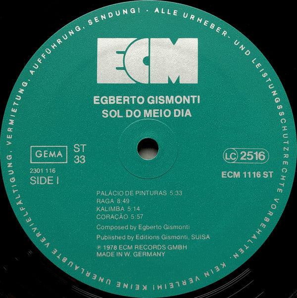 Egberto Gismonti : Sol Do Meio Dia (LP, Album)
