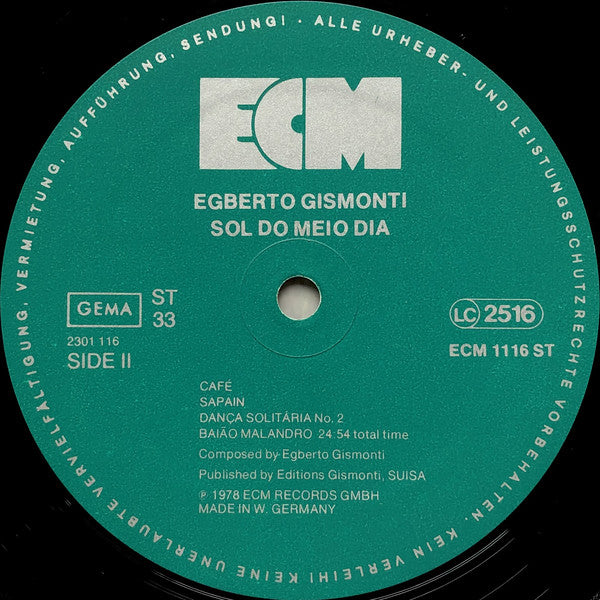 Egberto Gismonti : Sol Do Meio Dia (LP, Album)