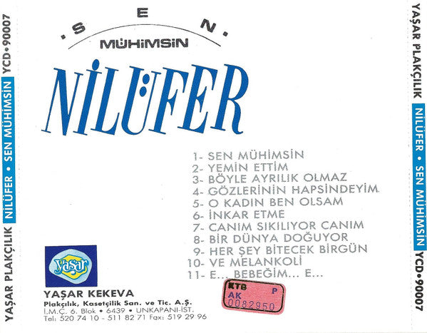 Nilüfer : Sen Mühimsin (CD, Album)