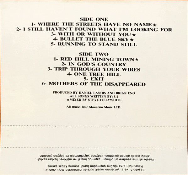 U2 : The Joshua Tree (Cass, Album)