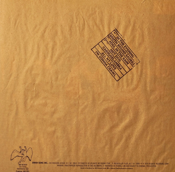 Led Zeppelin : In Through The Out Door (LP, Album, 'A')