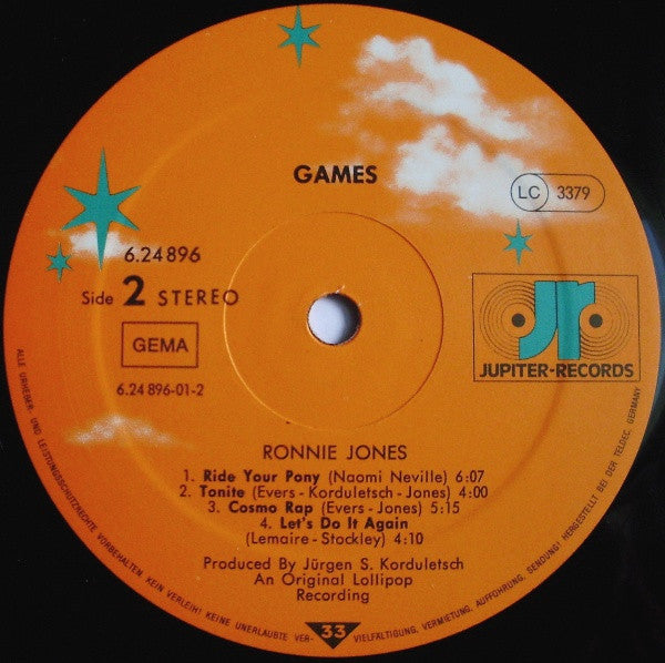 Ronnie Jones Special Guest: Claudja Barry : Games (LP, Album)