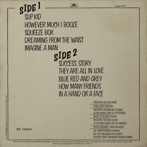 The Who : The Who By Numbers (LP, Album, Num)