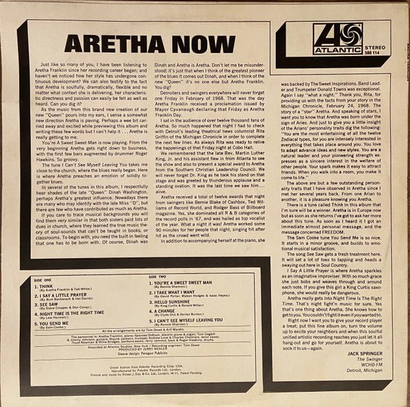 Aretha Franklin : Aretha Now (LP, Album)