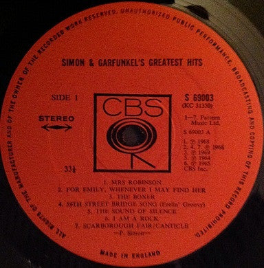 Simon & Garfunkel : Simon And Garfunkel's Greatest Hits (LP, Comp)