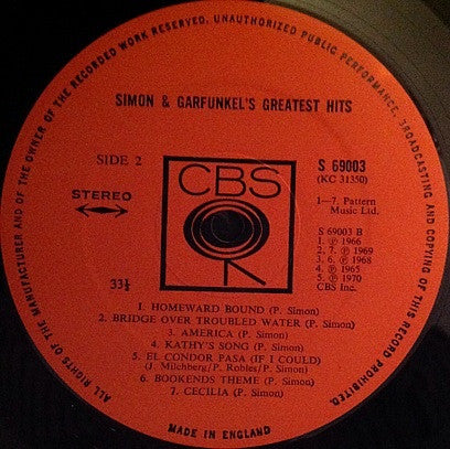 Simon & Garfunkel : Simon And Garfunkel's Greatest Hits (LP, Comp)