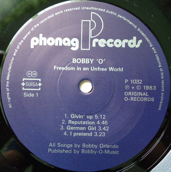 Bobby Orlando : Freedom In An Unfree World (LP, Album)