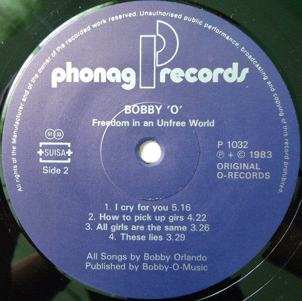 Bobby Orlando : Freedom In An Unfree World (LP, Album)