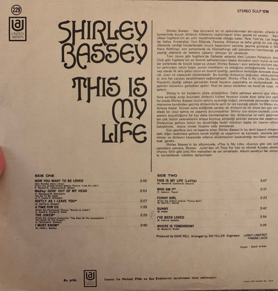 Shirley Bassey : This Is My Life (LP, Album)