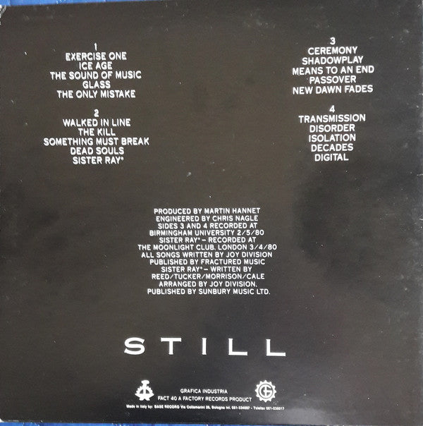 Joy Division : Still (2xLP, Album, RE)