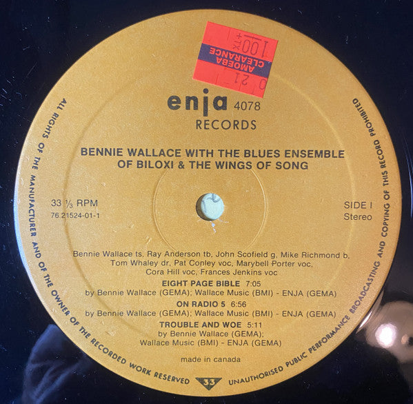 Bennie Wallace With The Blues Ensemble Of Biloxi & The Wings Of Song Chorus : Sweeping Through The City (LP, Album)