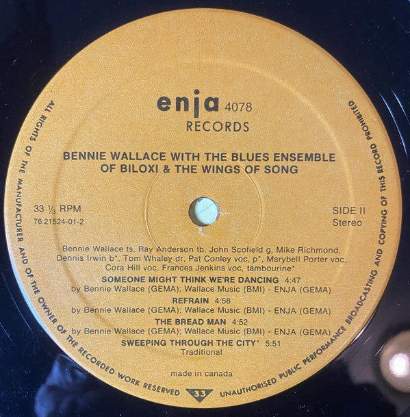Bennie Wallace With The Blues Ensemble Of Biloxi & The Wings Of Song Chorus : Sweeping Through The City (LP, Album)