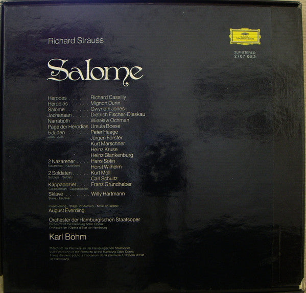 Richard Strauss - Gwyneth Jones, Dietrich Fischer-Dieskau, Mignon Dunn, Richard Cassilly, Wiesław Ochman, Orchester Der Staatsoper Hamburg, Karl Böhm : Salome (2xLP + Box)