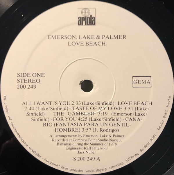 Emerson, Lake & Palmer : Love Beach (LP, Album)