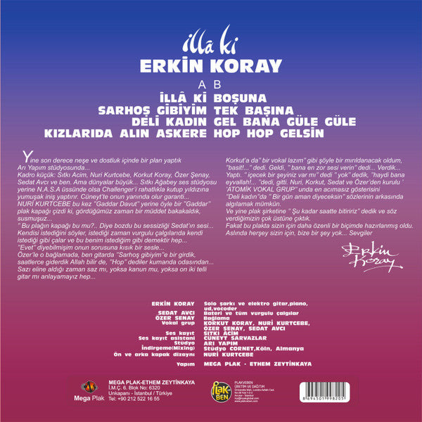 Erkin Koray : İllâ Ki (LP, Album, RE, Whi)