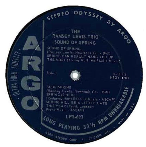 The Ramsey Lewis Trio : The Sound Of Spring (LP, Album)