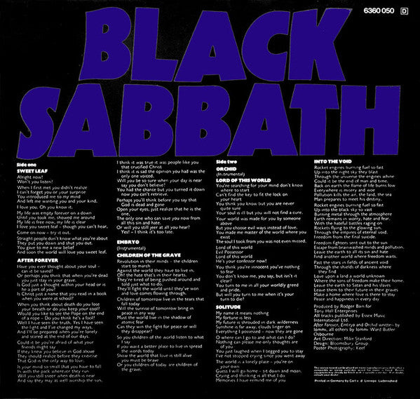 Black Sabbath : Master Of Reality (LP, Album)