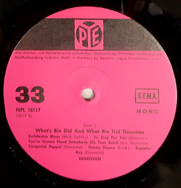 Donovan : What's Bin Did And What's Bin Hid (LP, Album, Mono)