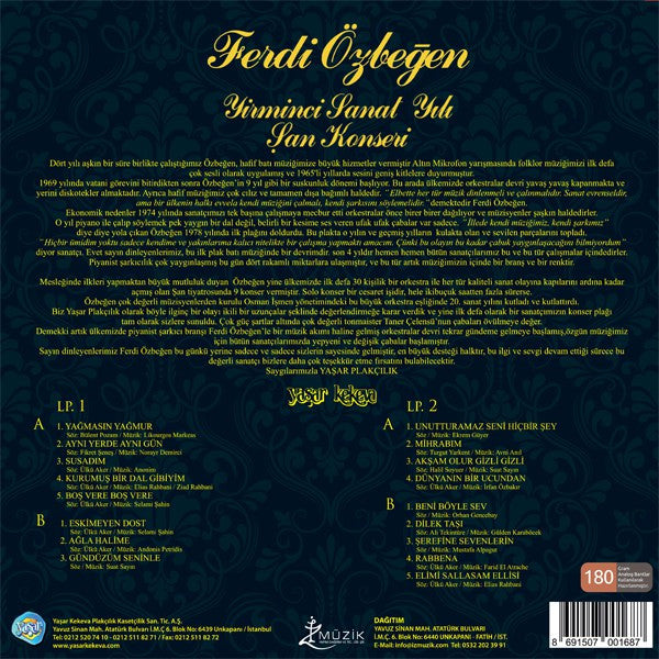 Ferdi Özbeğen : Yirminci Sanat Yılı Şan Konseri (2xLP, Album, RE, 180)
