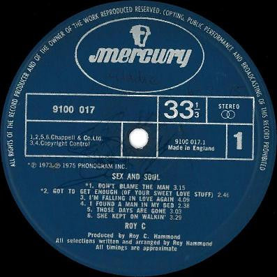Roy C. Hammond : Sex And Soul (LP, Album)