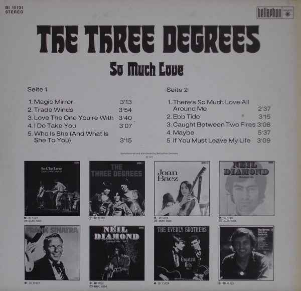 The Three Degrees : So Much Love (LP, Album)