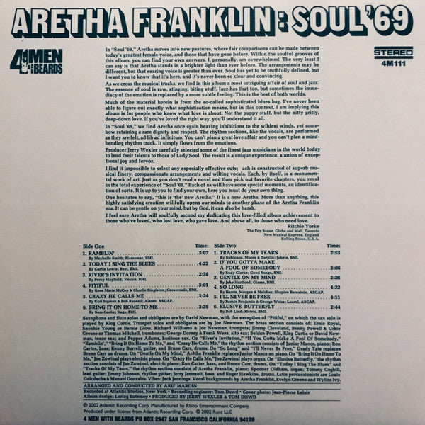 Aretha Franklin : Soul '69 (LP, Album, RE, RM, 180)