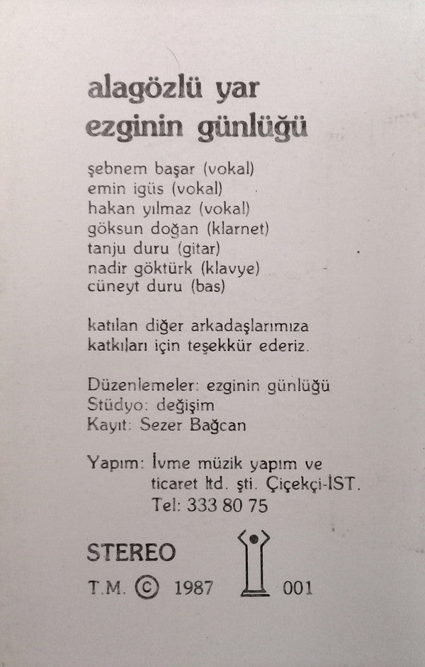 Ezginin Günlüğü : Alagözlü Yâr (Cass, Album)
