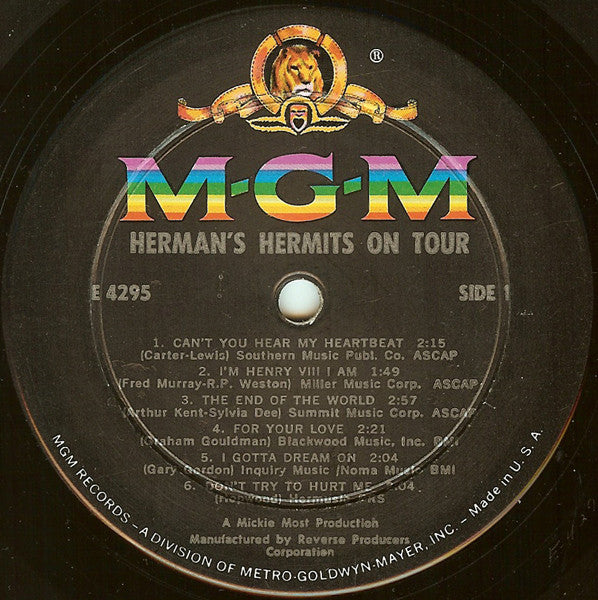 Herman's Hermits : Herman's Hermits On Tour (Their Second Album!) (LP, Album, Mono)