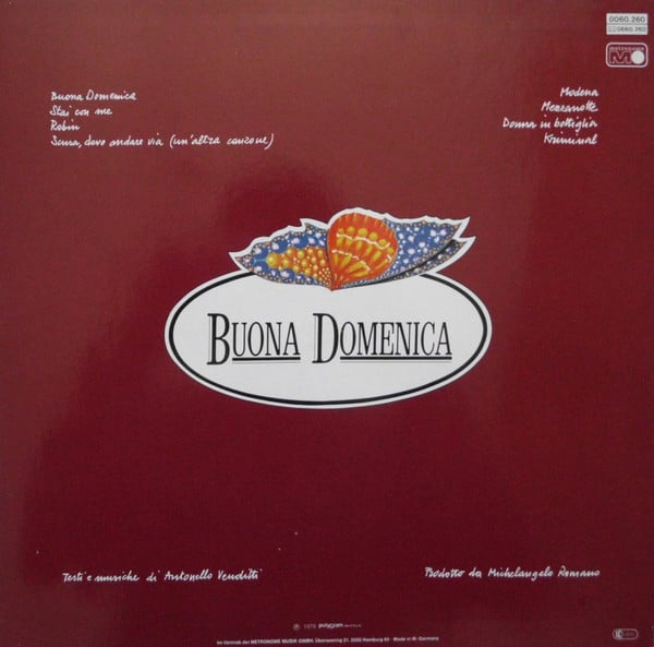 Antonello Venditti : Buona Domenica (LP, Album)