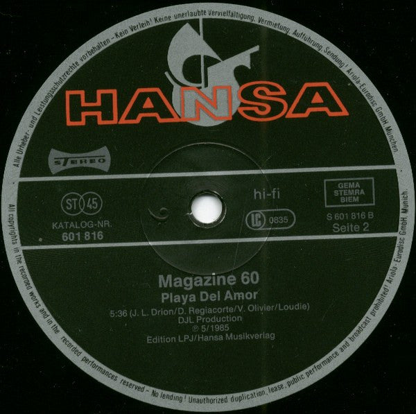 Magazine 60 : Don Quichotte (D.J. / U.S. Special Remix) (12", Maxi)