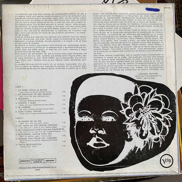 Billie Holiday : La Dama Canta El Blues (LP, Album)