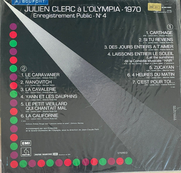 Julien Clerc : Olympia · 1970 (LP, Album, RE)