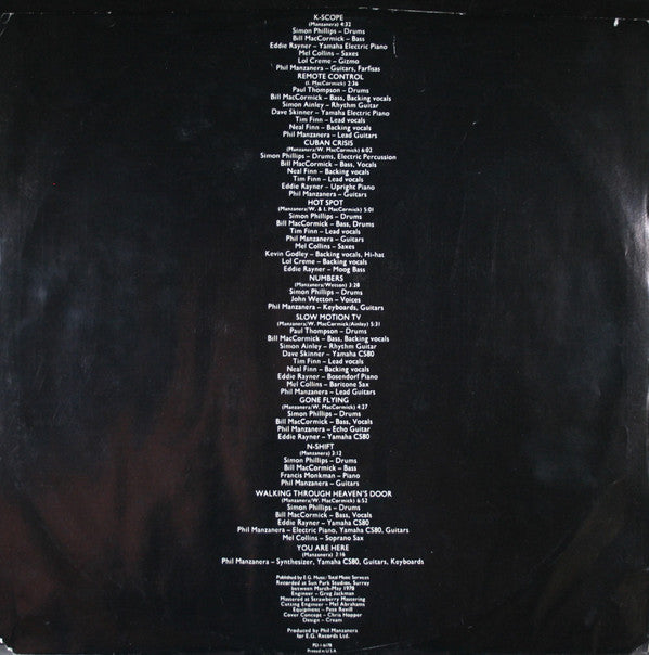 Phil Manzanera : K-Scope (LP, Album, GRT)