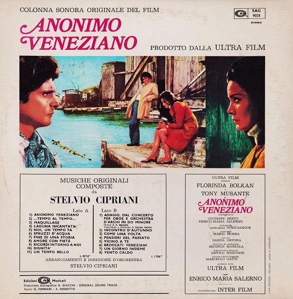 Stelvio Cipriani : Anonimo Veneziano (Colonna Sonora Originale) (LP, Album)