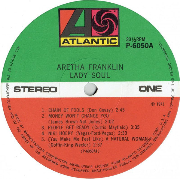Aretha Franklin : Lady Soul (LP, Album, RE)