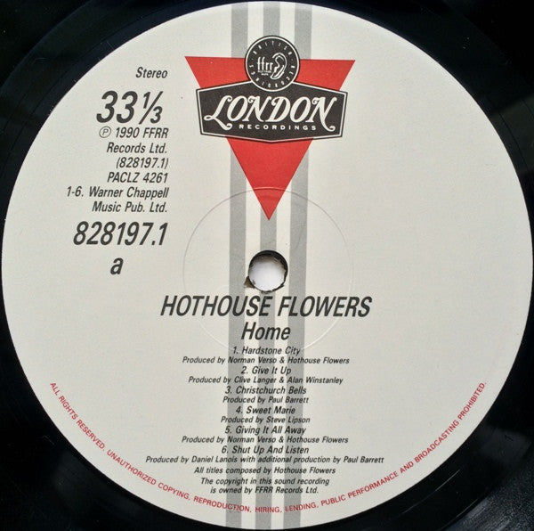 Hothouse Flowers : Home (LP, Album)