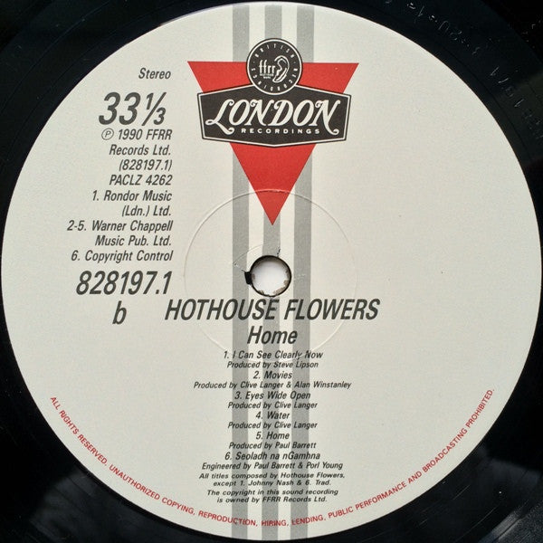 Hothouse Flowers : Home (LP, Album)