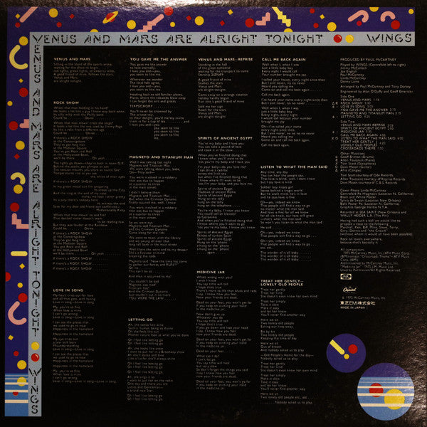 Wings (2) : Venus And Mars (LP, Album, Gre)