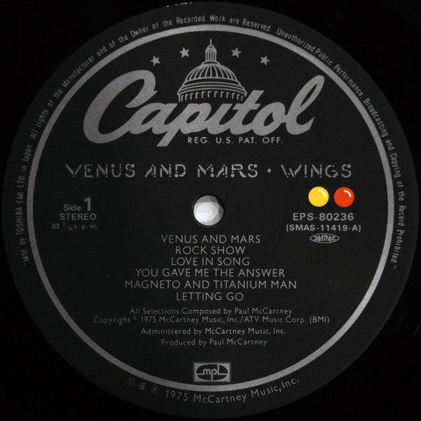 Wings (2) : Venus And Mars (LP, Album, Gre)