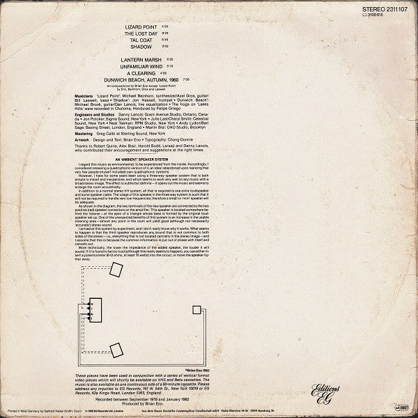 Brian Eno : Ambient 4 (On Land) (LP, Album)