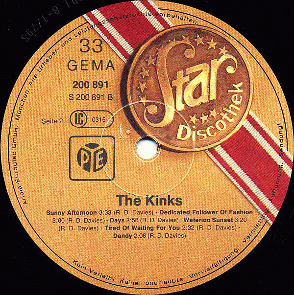The Kinks : Star-Discothek (LP, Comp, RP)